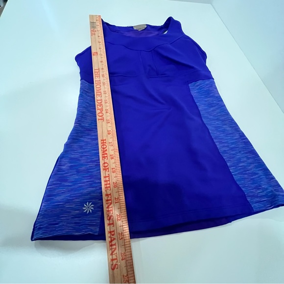 Athleta Tank Top Womens Tall Small Blue Purple Space Dye Racerback Shelf Bra Gym - Picture 10 of 10